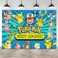 thumbnail image 4 of Fondo de fiesta de feliz cumpleaños para niños, cartel de vinilo para fiesta de cumpleaños de Pokémon, fiesta de bienvenida de bebé, Pikachu, 4 of 5