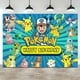 thumbnail image 4 of Fondo de fiesta de feliz cumpleaños para niños, cartel de vinilo para fiesta de cumpleaños de Pokémon, fiesta de bienvenida de bebé, Pikachu, 4 of 5