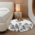 thumbnail image 3 of Black Pine Tree Large Round Rug 8 FT, Non Slip Living Room Area Carpet, Vintage Watercolor Botanical Washable Soft Circle Rug Non-Shedding Floor Carpet for Bedroom Office Dining Room, 3 of 9