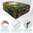 thumbnail image 4 of Twin Quilt Set 68''x86'', Forest Lightweight Summer Bedspread Coverlet Set with 2 Pillow Shams, Vintage Cottage Mushroom Tree Floral Green Breathable All Season Quilt Bedding for Dorm/Bedroom, 4 of 9
