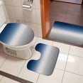 thumbnail image 4 of Navy Blue Gray Ombre Bath Mat 3 Piece Bathroom Rug Set, Modern Gradient Abstract Art Non Slip Bath Rug Contour Mat and Toilet Lid Cover, Absorbent Shower Mats Soft Bath Rugs and Mats Sets, 4 of 8