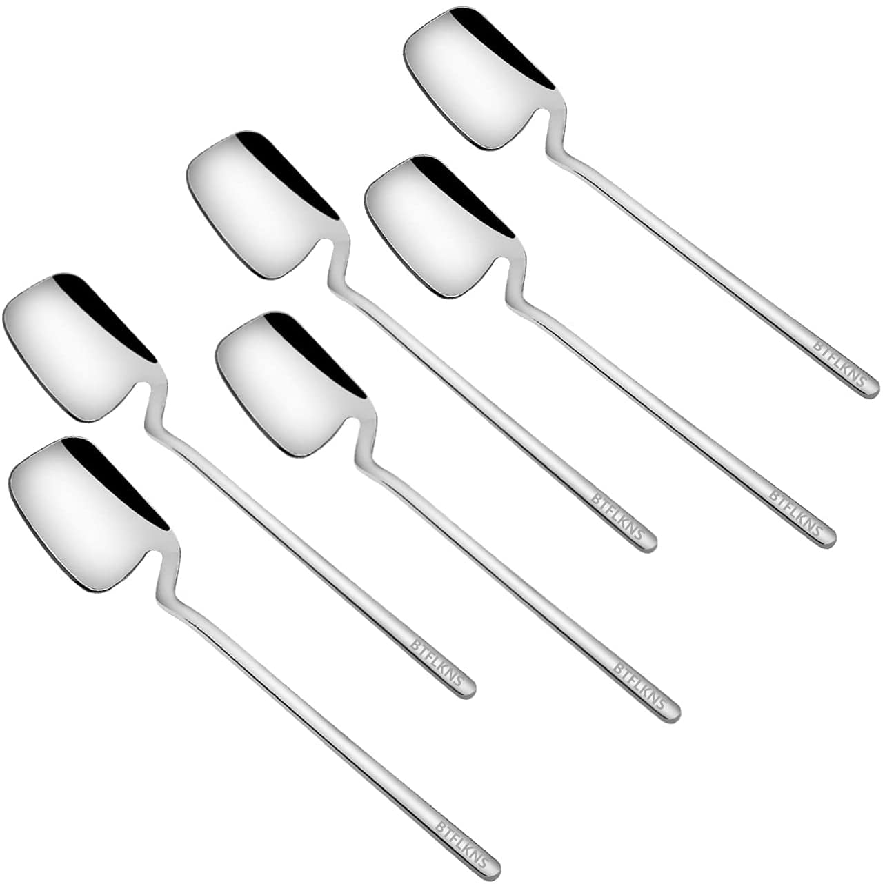 Stainless Steel 5 inch Mini Horizontal Hanging Coffee Espresso Spoons of 6 Set 