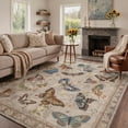 thumbnail image 4 of KUETH 2X7 Butterfly Area Rugs for Living Room, Non Slip Machine Washable Vintage Persian Rug, Low Pile Print Rug for Bedroom Dining Room Home Office, 4 of 6