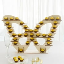BalsaCircle 7 Tier 25 in Butterfly Shaped Wooden Dessert Display Stand Party Events Decorations