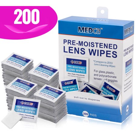 Premoistened Lens and Glass Cleaning Wipes - Portable Travel Cleaner for Glasses, Camera