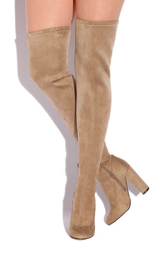 over knee velvet boots