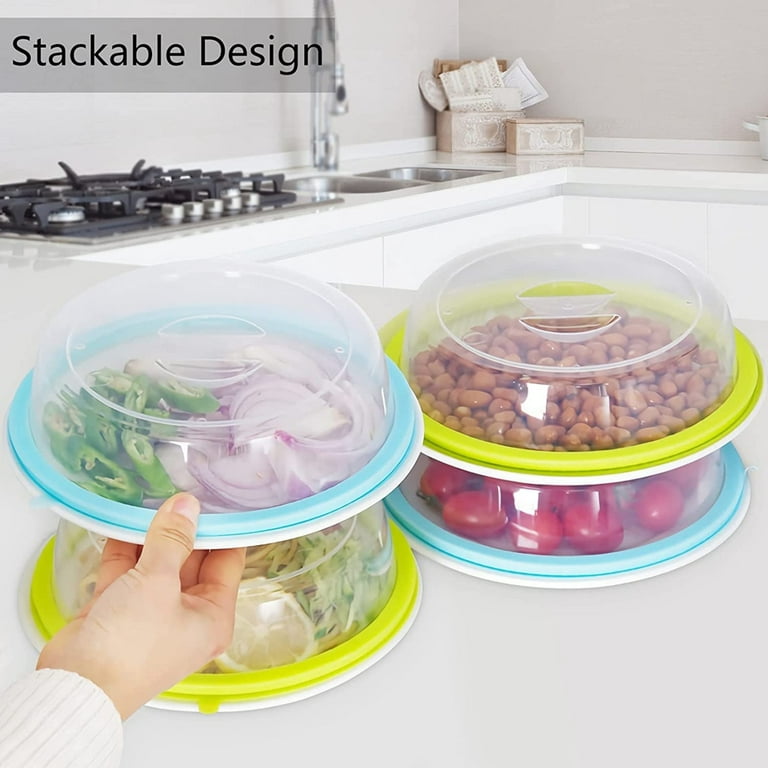 Microwave Splatter Cover, 2 Pack, Small Microwave Plate Cover for Food,  7.9 Microwave Accessories with Silicone Ring, BPA Free & Dishwasher Safe  Fruit, Vegetable Container (Blue, Green) 