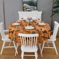 thumbnail image 2 of Vintage Halloween Elements Pattern Round Tablecloth 60"x60",Wrinkle Wipeable Table Cloth for Kitchen Dining Room Picnic Patio Party, 2 of 6