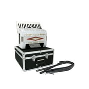 D'Luca Grand Piano Accordion 5 Switches 34 Keys 72 Bass with Case and Straps, White
