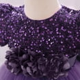 thumbnail image 6 of JIAYUE Girls Dresses Ball Gown Short Sleeve Crew Neck Sparkling Fairy For Toddlers Glitter Bowknot Floral Party Cute Teen Kids Dress, 6 of 9
