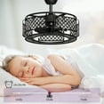 thumbnail image 3 of Uforic Industrial Ceiling Fan with Remote, Indoor Crystal Chandelier Fan for Living Room, Black, 3 of 7