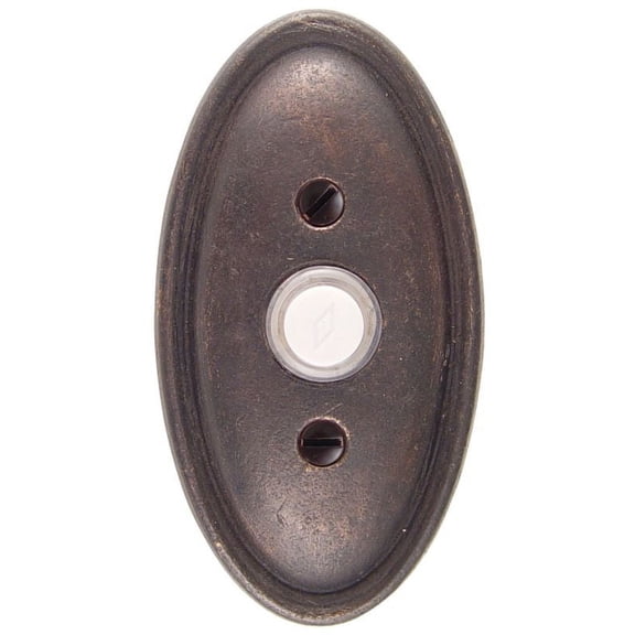 Emtek 2414 4-1/2" Height Oval Style Bronze Lighted Doorbell Rosette From The Lost Wax Cast