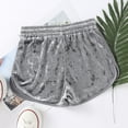 thumbnail image 3 of IROINNID Women's Casual Solid Mid Waist Velvet Shorts, 3 of 8
