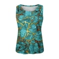 thumbnail image 4 of Prolriy Tops de verano para mujer 2024 Camisetas sin mangas para mujer Camisetas de verano Sin mangas Casual Suelto Estampado Túnica Blusas Camiseta sin mangas para mujer Tops de mujer Verde L, 4 of 4