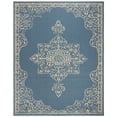 thumbnail image 2 of SAFAVIEH Beach House Harding Traditional Indoor/Outdoor Area Rug Cream/Blue, 8'6" x 12', 2 of 6