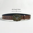 thumbnail image 5 of Jiibva Cowboy Buckle Belt Vintage Western Printed Belt Western Leather Bull Head Buckle Belt Engraved Floral Bull Belt for Men Women, 5 of 7