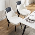 thumbnail image 5 of Swivel Faux Leather Dining Chairs Set of 2 Modern Upholstered Kitchen Dining Room Chairs Side Chair with Metal Legs for Home Kitchen Office, White, 5 of 6