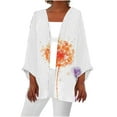 thumbnail image 2 of Axiiglly Cardigan for Women Plus Size Lightweight Cardigans Autumn Casual Comfy Puff Sleeve Open Front Tops Floral Print Loose Swim Beach Bathing Suit Cover Up, 2 of 5