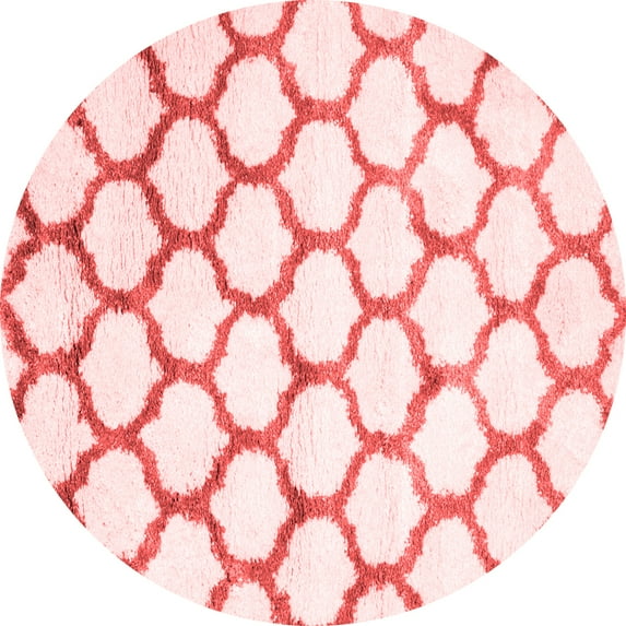 Ahgly Company Indoor Round Trellis Red Contemporary Area Rugs, 3' Round