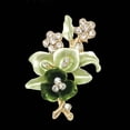 thumbnail image 3 of SPRING PARK Enamel Alloy Flower Pearl Pin Collar Corsage Brooch Lapel Cardigan Sweater Jewelry, 3 of 7
