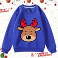 thumbnail image 3 of FUZHIQ Christmas Sweatshirts Boys Cute Reindeer Print Long Sleeve Warm Round Neck Pullover Sweatshirt Trendy Fall Fashion Tops for 3-4 Years, 3 of 4