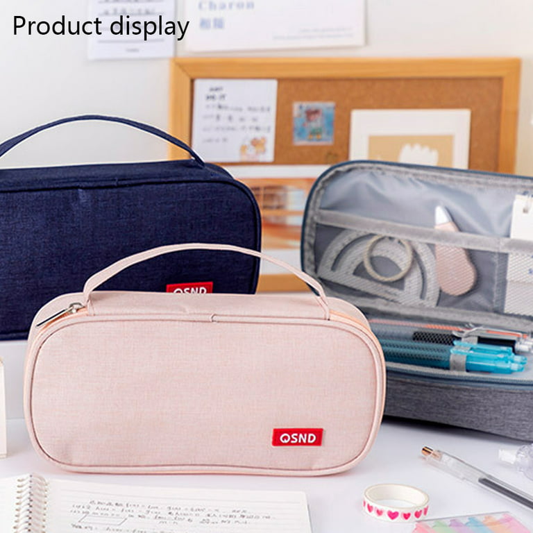Leather Stationery Pencil Pen Case Art Pouch Office College