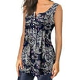 thumbnail image 4 of Cyber&Monday Deals USSUMA Womens Summer Tops and Blouses Trendy Tank Tops for Women Trendy Flowy Floral Tunic Tops Loose Fit Button Up Summer Tops V Neck Sleeveless Tanks, 4 of 6