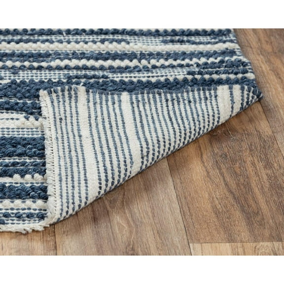 Alora Decor Sun 5' x 7'6" Stripe Ivory/Blue Woven Area Rug