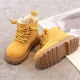 thumbnail image 6 of Juebong Girls Faux Fur Lined Winter Warm Boots Fashion Short Combat Boots Non Slip Side Zipper Riding Boots Yellow,4.5-5Years, 6 of 6