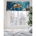 thumbnail image 5 of Ocean Turtle Valances for Windows Coral Retro Valance Rod Pocket Light Filtering Short Window Treatments Curtains for Kitchen Bathroom Living Room Bedroom, 1 Panel, 42 x 18 Inch, 5 of 7
