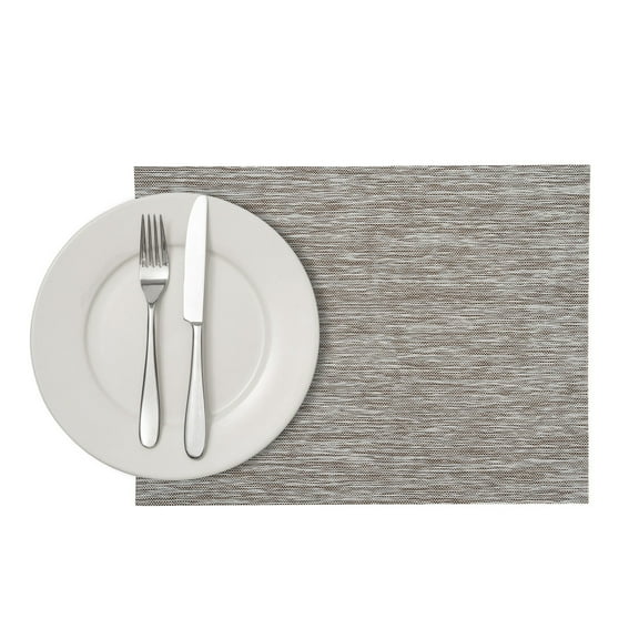 Restaurantware-Sovereign 16 X 12 Inch Woven Placemats, Set Of 6 Rectangle Table Placemats - Stain-Resistant, Easy To Clean, Gray Vinyl Placemat For Dining Table, For Homes or Restaurants