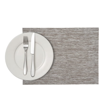 Restaurantware-Speculo 16 X 12 Inch Woven Placemats Set Of 6 Rectangle Table Placemats - Stain-Resistant Easy To Clean Tan Vinyl Placemat For Dining Table For Homes or Restaurants