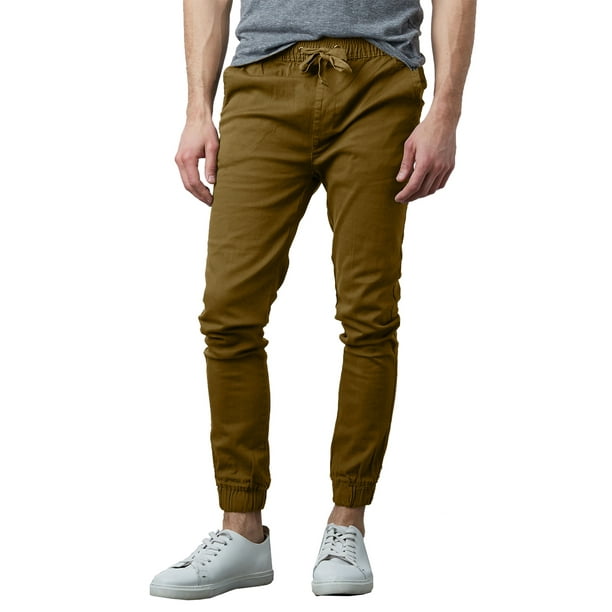 2 Pack Mens Slim Fit Cotton Twill Jogger Pants S 2XL Walmart Business Supplies