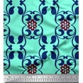 thumbnail image 1 of Soimoi Tissu de Velours Imprimé Damassé Floral et Filigrane 1 Yard 58 Inch Wide, 1 of 3