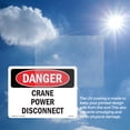 thumbnail image 6 of Crane Power Disconnect OSHA Danger Aluminum Sign 18 Inch x 12 Inch - 10 Pack, 6 of 8