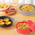 thumbnail image 4 of Cesta de silicona reutilizable para freidora de aire, bandeja para horno fácil de limpiar, revestimiento redondo, plato para Pizza, sartén para parrilla, accesorios para freidora de aire, 4 of 4