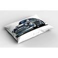 thumbnail image 2 of Ambesonne Cars Pillow Sham 2 Pack, Retro Design Asymmetric, 26"x20", Grey Dark Grey, 2 of 3