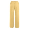 thumbnail image 5 of HongQid Cotton Linen Pants for Women Summer Thin Drawstring High Waisted Palazzo Pants Casual Wide Leg Yoga Pants with Pockets, 5 of 5