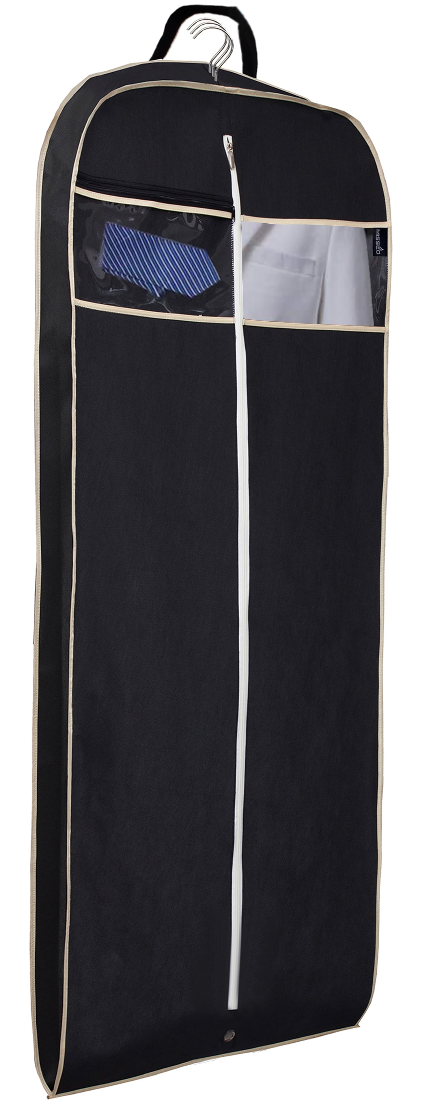 MISSLO 60" Hanging Suit Dress Garment Bag for Travel with Zipper Pocket Closet Long Coat Gown