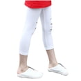 thumbnail image 5 of Lenpel Girls' Capri Leggings Soft Casual Cotton High Waisted Stretchy Yoga Cropped Pants Lounge Workout Tights, 5 of 7