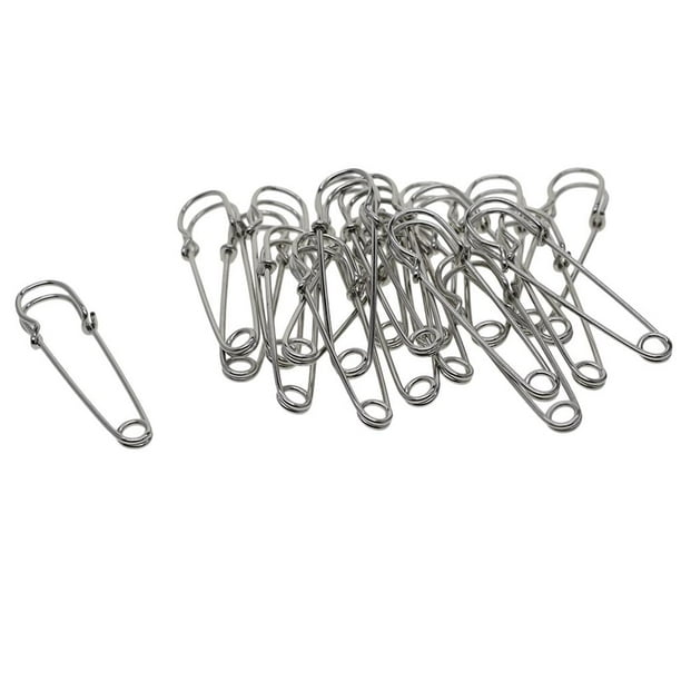 20 imperdibles de metal, botón de clip de cierre para etiqueta colgante de ropa. 50x13mm