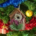 thumbnail image 3 of DefiDgd Christmas Wooden Bird Nests Hanging Statue Decoration,House Decoration with Moss,Bark, Flowers,Grass,Thatch,Bird Nests,for Christmas Tree Decorations,Christmas Ornaments(C), 3 of 6
