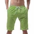 thumbnail image 2 of Bermuda Shorts for Men Summer Casual Elastic Waist Straight Leg Relaxed Fit Knee Length Beach Shorts with Pockets, 2 of 5