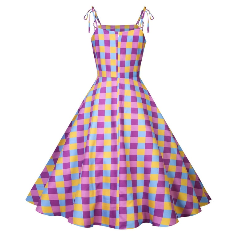 pink plaid dress amazon Pink Plaid Midi Dress  Puff Sleeves, Princess Seam 90s Fashion
