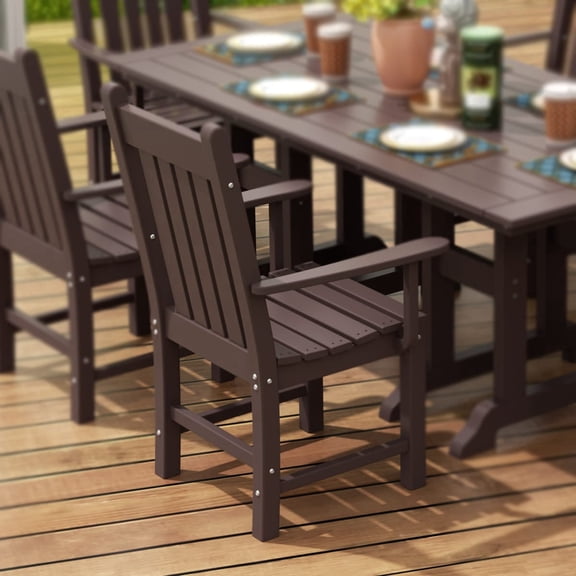 WestinTrends Malibu Outdoor Patio Dining Armchair, Dark Brown
