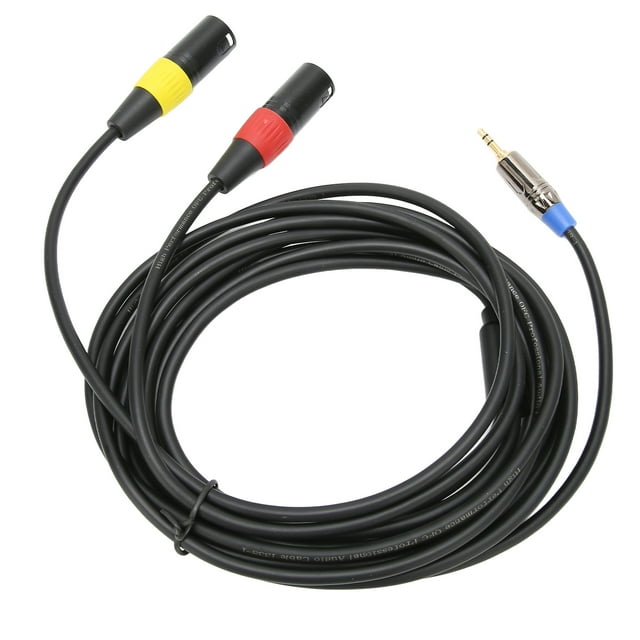 Cable XLR de 1/8 de pulgada a adaptador profesional XLR de 3,5 mm a macho doble para iPhone, PC, portátil, 3 m/9,8 pies