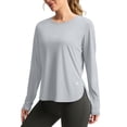 thumbnail image 4 of RongHuan Women's Sun Shirts UPF 50+ Long Sleeve Shirt Lightweight Workout Hiking Tops Crew Neck Solid Color T-Shirt, 4 of 4