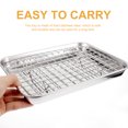 thumbnail image 3 of OULII 1Set Stainless Steel Baking Tray and Rack Set Oven Pan for Home Cooking Crisp Breaded Dishes Easy Clean, 3 of 5