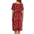 thumbnail image 2 of Avidlove Women's Nightgown Short Sleeve House Dress with Pockets Comfy Loungwear Printed Sleepwear, 2 of 5