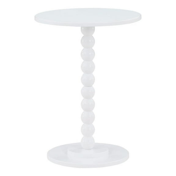 Pemberly Row Contemporary Spindle Table in White Wood Finish